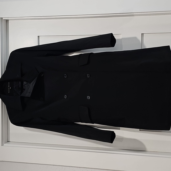 Vintage Jenne Maac duster length double breasted black jacket size 4P - Picture 2 of 7